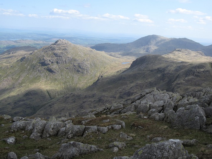 IMG_3398.JPG - Looking across to Cold Pike (on the right) and the Pike of Blisco (on the left) and Red Tarn.  I'd get to them a bit latter in the day.