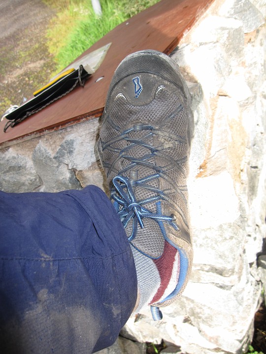 20110825-080614.JPG - I'm not sure if my slightly battered trial shoes would classify as "good footwear", but I pressed on!