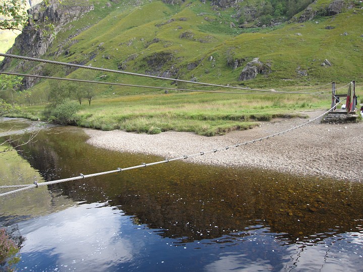 20110825-083820.JPG - Looking back across the rope bridge I'd just used to cross the river.  A couple of lads had camped overnight here (with the midges).